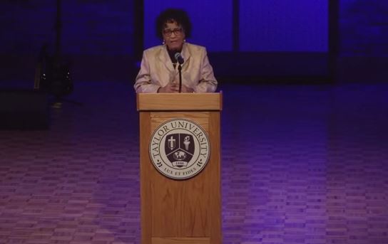 Dr barbara reynolds speaks at Taylor university